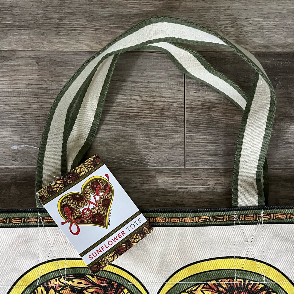 NWT BRIGHTON “Something Wonderful Is About To Happen Live Canvas Sunflower Tote - Picture 12 of 16